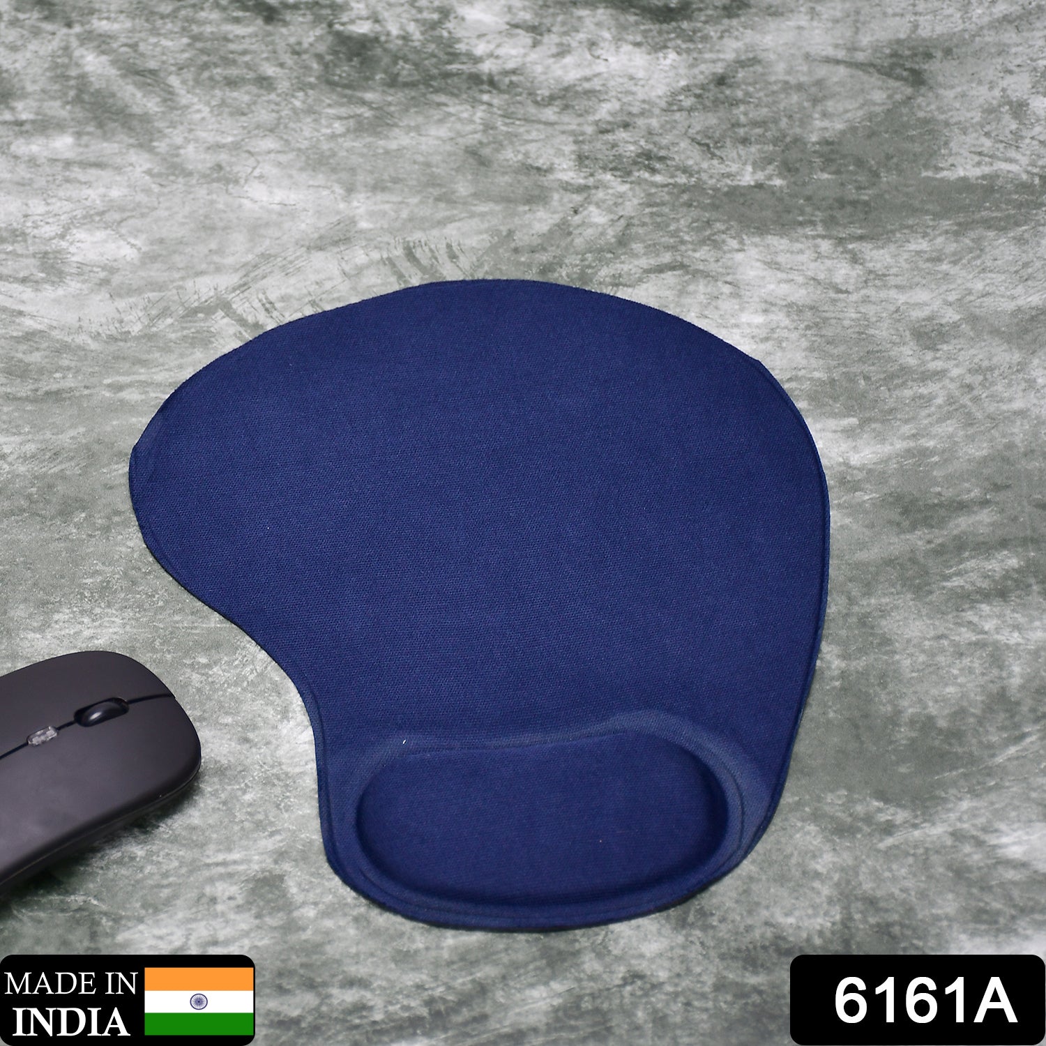 Mouse pad with wrist support, angled view