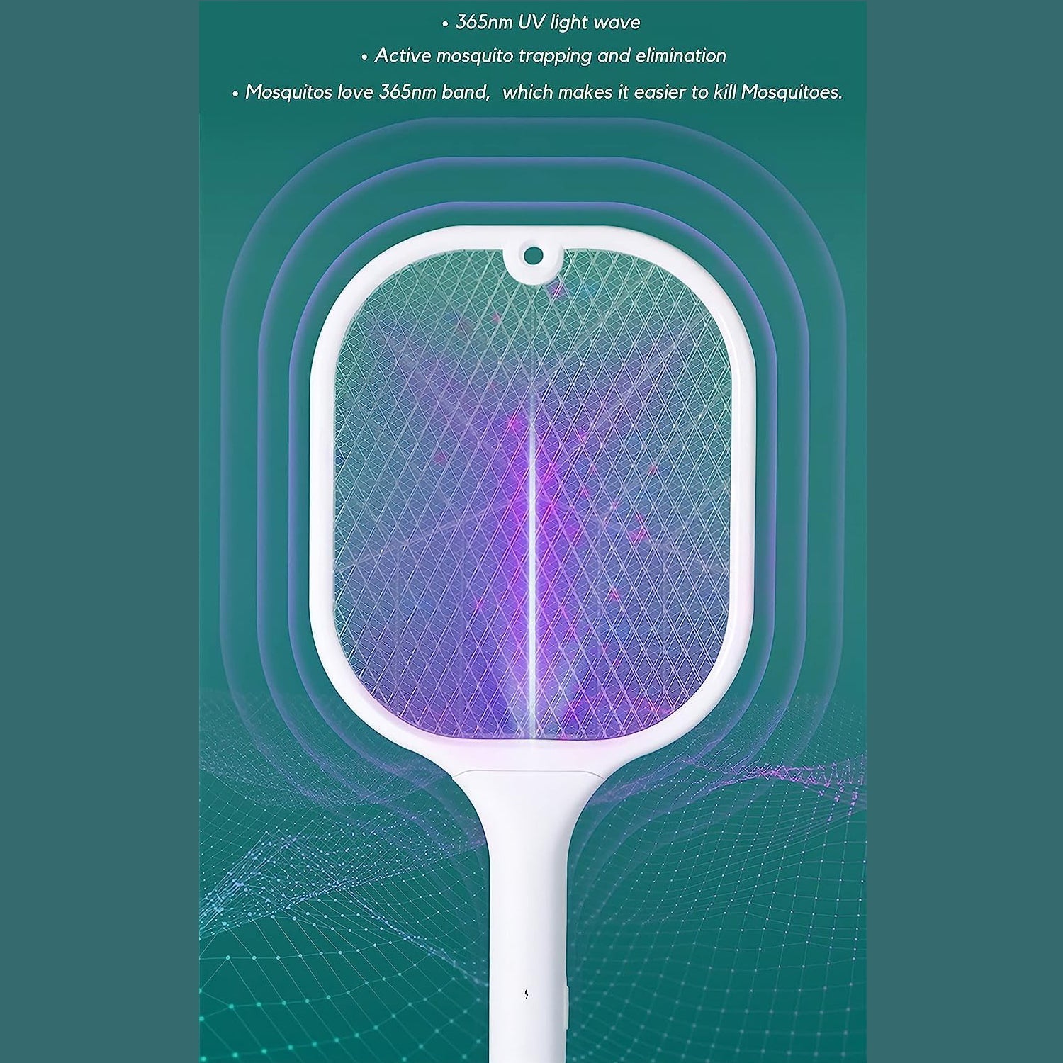 Insect killer racket with USB charging base