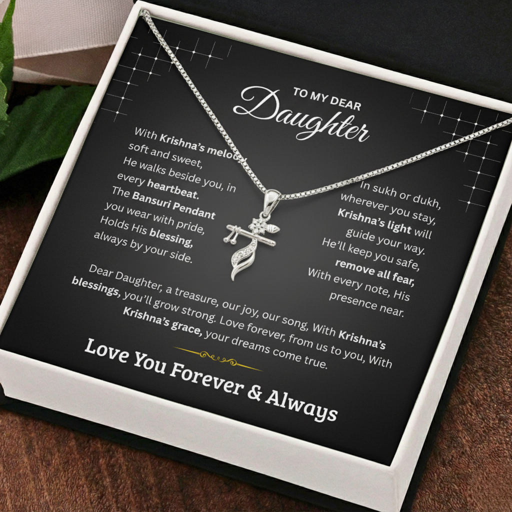 To My Dear Daughter – Beautiful Eternal Blessings Shri Krishna Pendant
