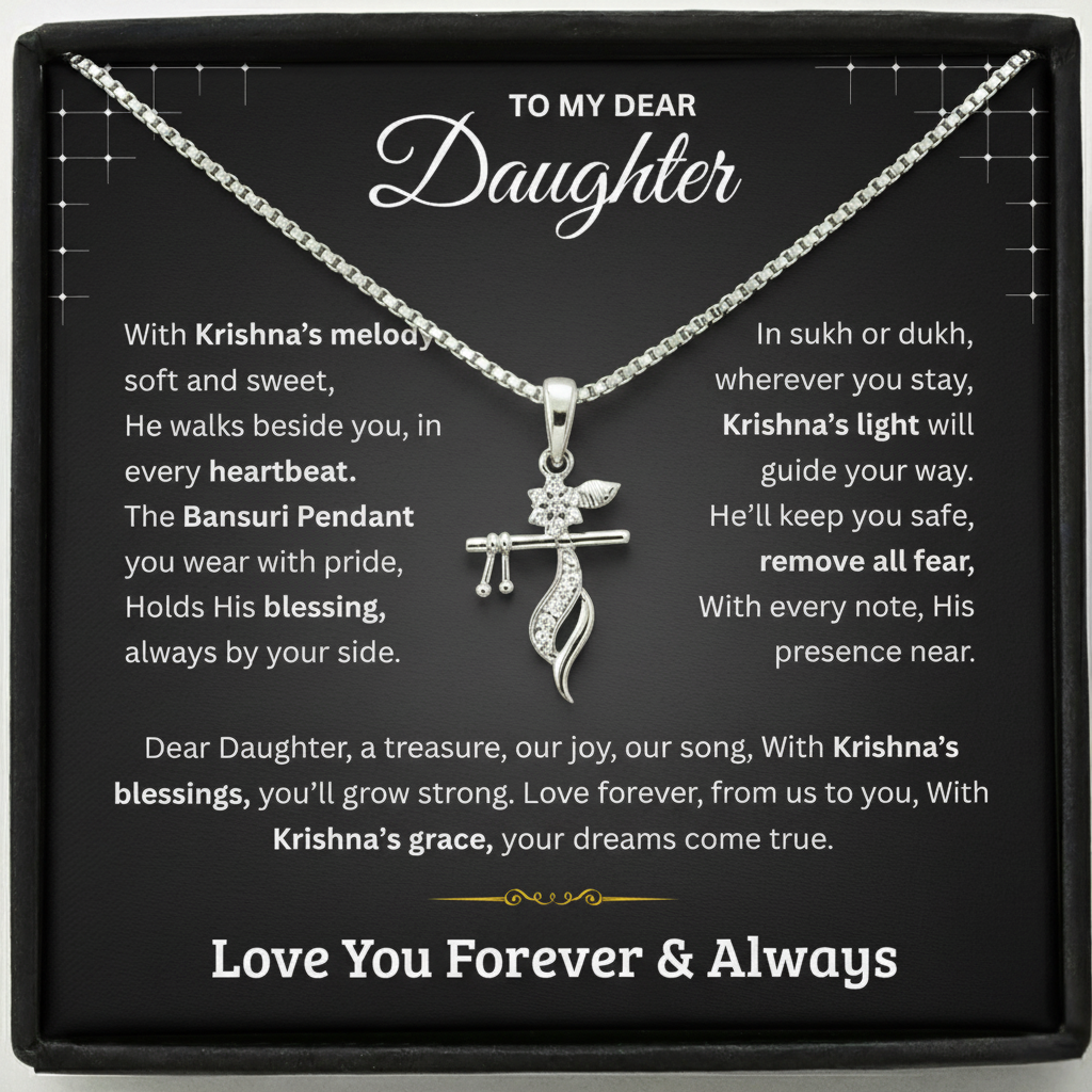 To My Dear Daughter – Beautiful Eternal Blessings Shri Krishna Pendant