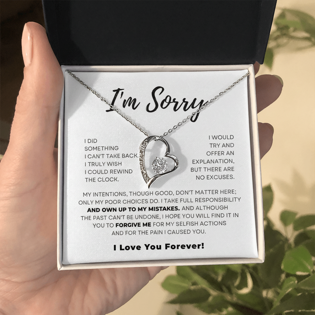 I’m Sorry My Love – Forever Promise Necklace | Apology Gift for Girlfriend/Wife