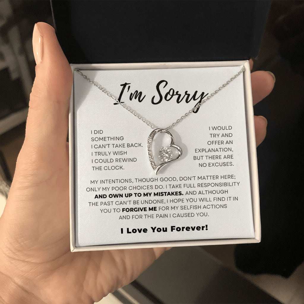I’m Sorry My Love – Forever Promise Necklace | Apology Gift for Girlfriend/Wife