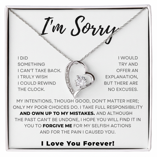 I’m Sorry My Love – Forever Promise Necklace | Apology Gift for Girlfriend/Wife
