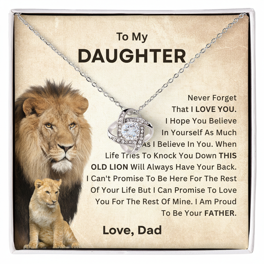 Love Knot Necklace for Daughter – An Unbreakable Father-Daughter Bond, Forever