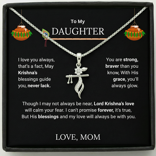 Shri Krishna Blessings Flute Pendant – A Divine Gift from Mom to Daughter