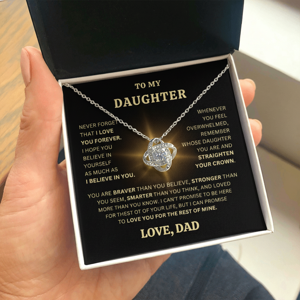 To My Dearest Daughter – Love Knot Necklace | A Timeless Symbol of Love