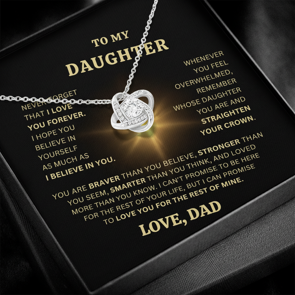 To My Dearest Daughter – Love Knot Necklace | A Timeless Symbol of Love