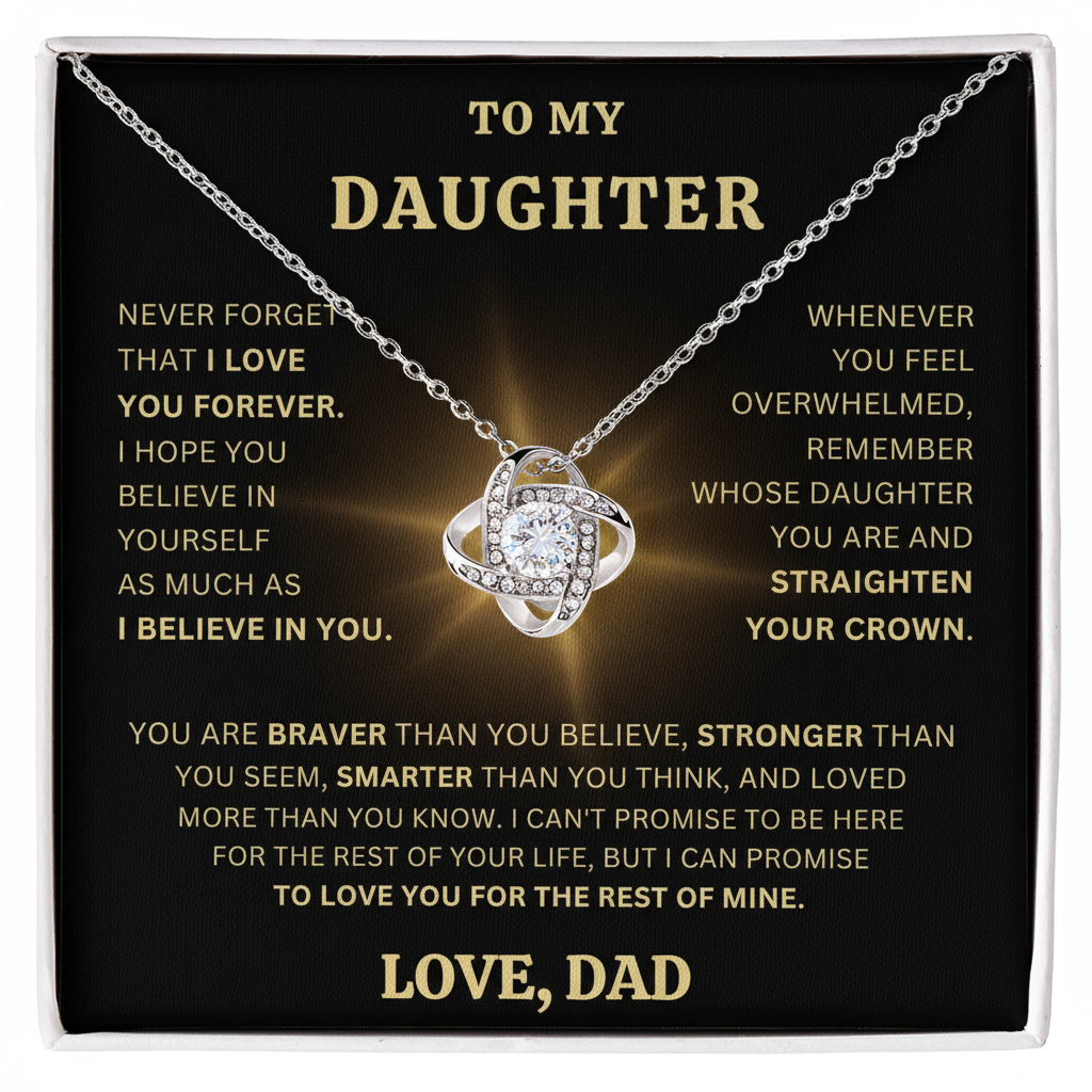To My Dearest Daughter – Love Knot Necklace | A Timeless Symbol of Love