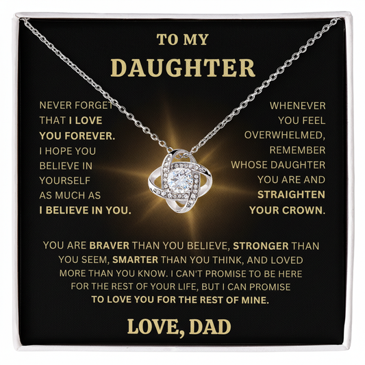To My Dearest Daughter – Love Knot Necklace | A Timeless Symbol of Love