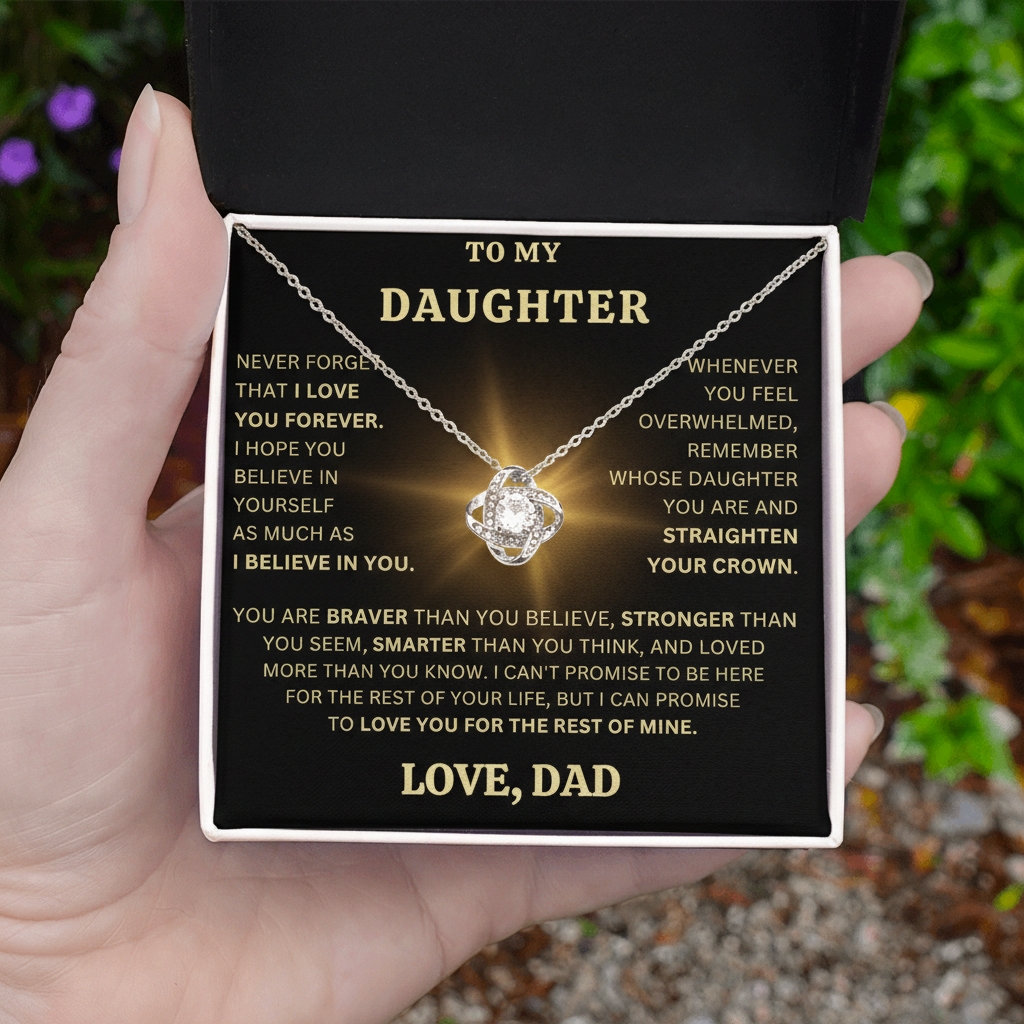 To My Dearest Daughter – Love Knot Necklace | A Timeless Symbol of Love