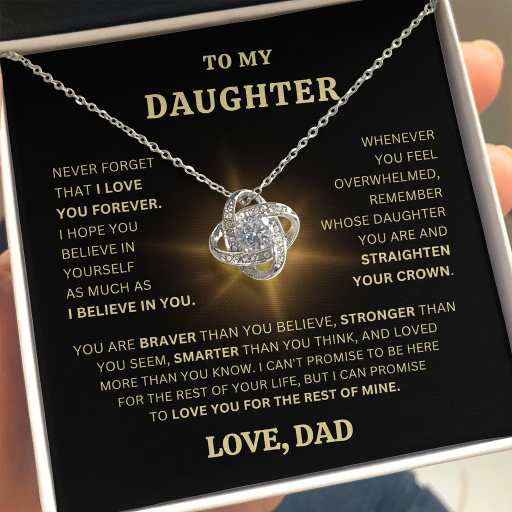 To My Dearest Daughter – Love Knot Necklace | A Timeless Symbol of Love