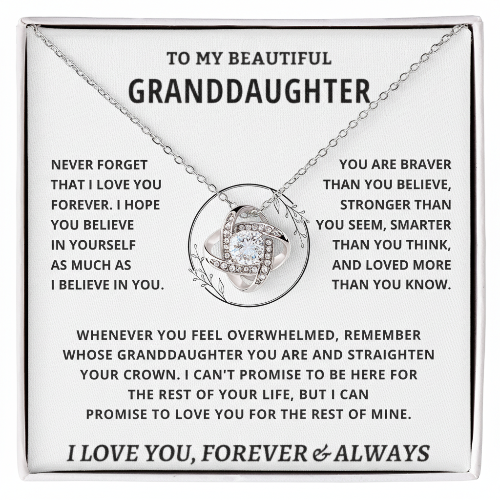 Gift for Granddaughter – “Never Forget That I Love You” | A Timeless Keepsake