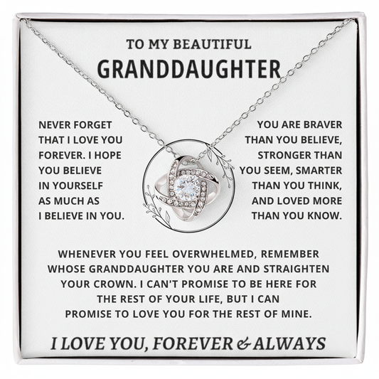 Gift for Granddaughter – “Never Forget That I Love You” | A Timeless Keepsake