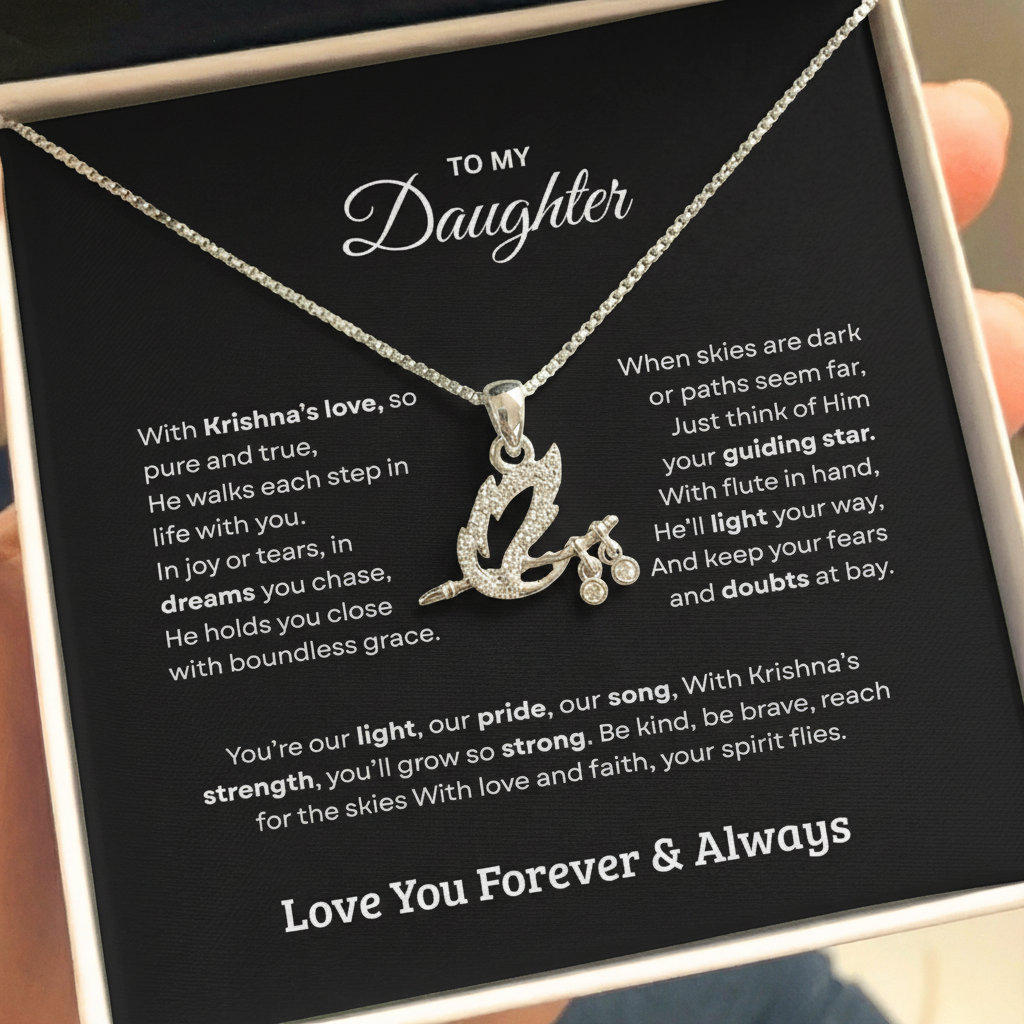 Shree Krishna Bansuri Pendant Necklace – A Spiritual Gift for Our Daughter from Mom & Dad