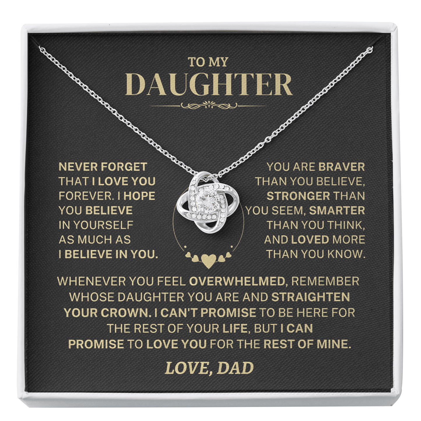 To My Daughter - Love Knot Necklace from Dad