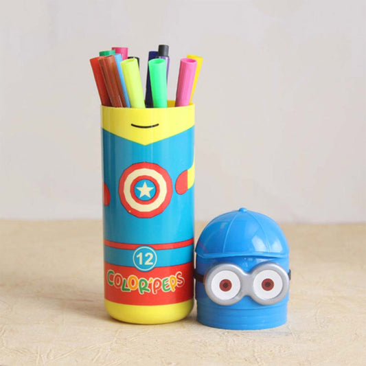 Minions sketch pen set with colorful pens and an attractive case.