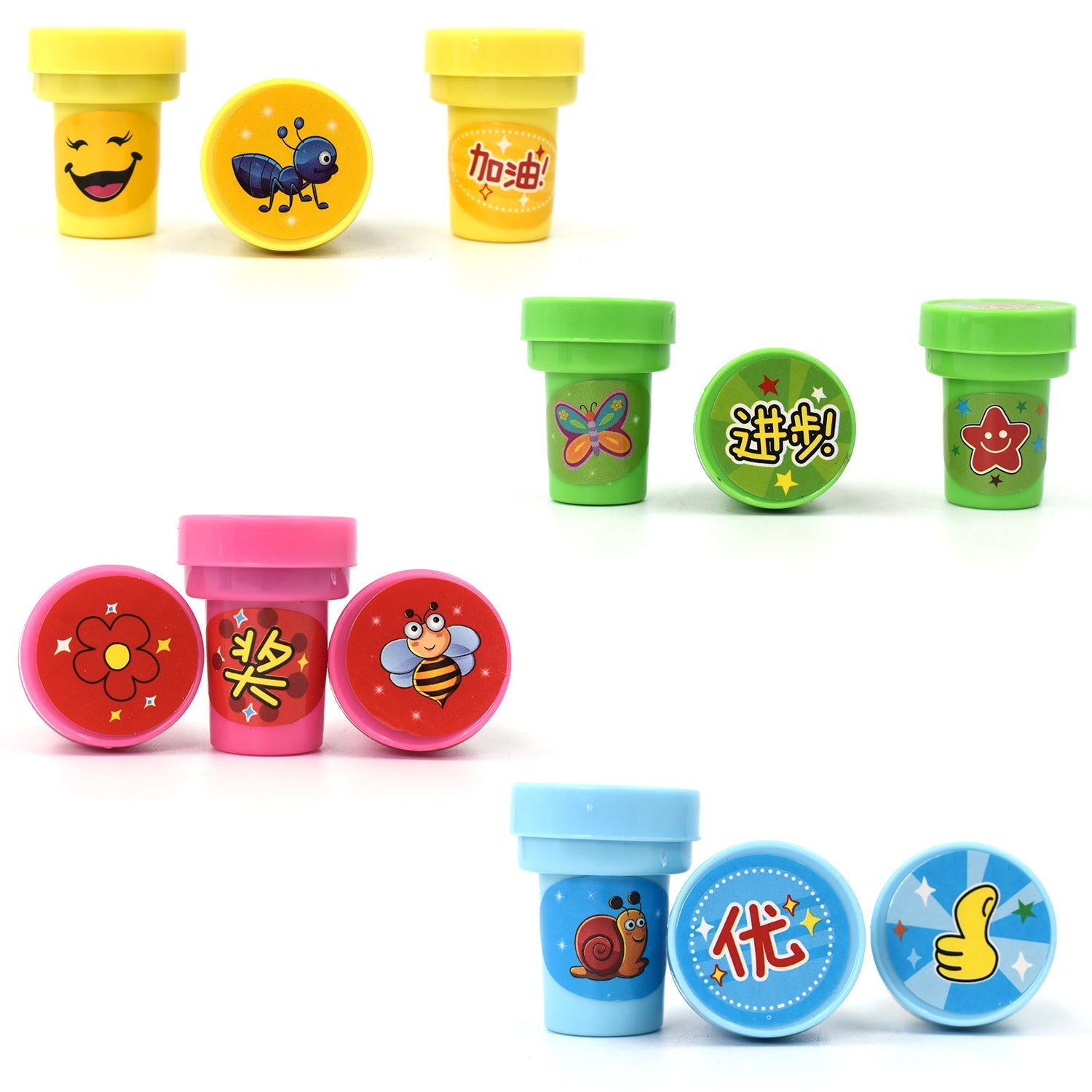 12-piece stamp set, colorful and fun for children's use