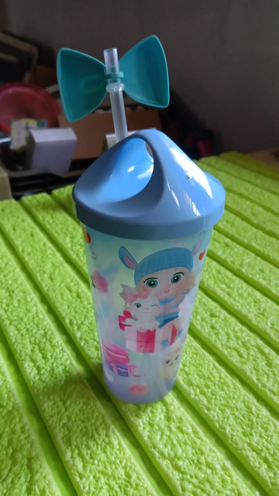 Unicorn Water Bottle with Straw & Lid for Kids (With Light)