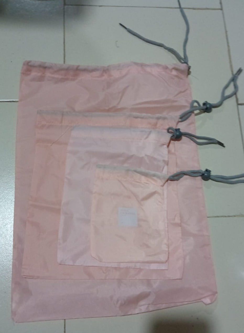 Folding nylon storage pouches for packing items